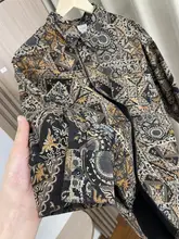 秋用のカジュアルな長袖シャツ【レトロデザイン・ゆったりフィット・印刷】