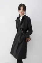 トレンチコート【イギリス風・ダブルブレスト・ウエスト絞り・春用】