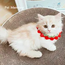 手作り編み首輪 猫 犬 可愛い 装飾 ニット