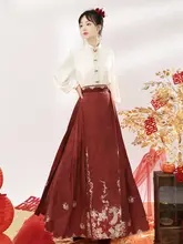 春秋用改良型漢服【シャツ・マ面スカート】（セットアップ対応）