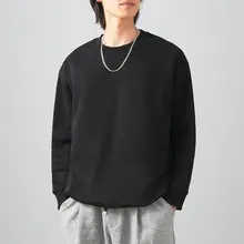 春季用 メンズ ラウンドネック トレーナー【オフホワイト・フィット・長袖】