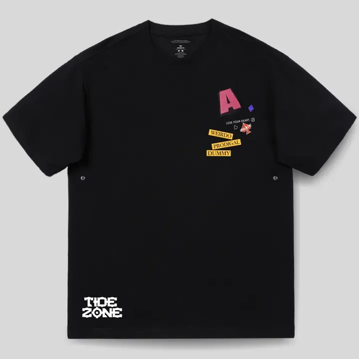 KERWATS メンズビッグサイズ アメリカンレトロ ロゴプリントTシャツ【250g・カジュアル・ドロップショルダー・半袖】