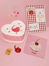 メッセージカード ハート りんごケーキ キュート 誕生日 記念日 お祝い「Tagi.」