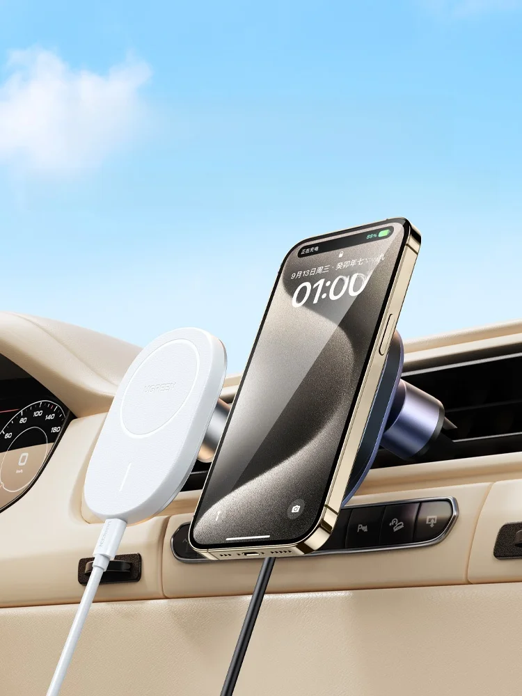 車載マグネットワイヤレス充電器CD255：Apple MagSafe対応のエアコン通風口設置実用性解析