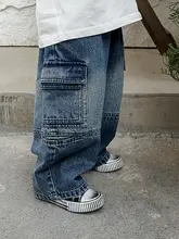 春季用おしゃれデニムパンツ【男児・カジュアル・工装デザイン・流行】