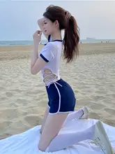 女性用泡温泉水着 三点セット【夏用・フルカラー・平角パンツ・お腹カバー】
