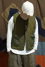 メンズ秋冬用 リバーシブル マルチポケット キルティングベスト【厚手・保温・ワイドフィット】