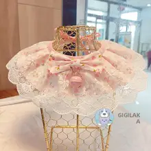 可愛い猫用鈴付き首輪【フリルレース・プリンセス風・ペット用】