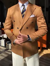 鹿三先生 ダブルブレストスーツコート【焦糖色・ビジネスカジュアル・メンズ】