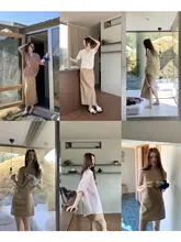 リラクシーな雰囲気の麻混合スカート【夏用・ストレート・ミディ丈】