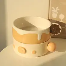猫用陶器食器【防止こぼれ・飲食用・かわいいデザイン・犬・猫兼用】（セットアップ対応）