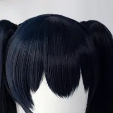 コスプレ用ウィッグ【黒岩射手風・青黒・双馬尾】