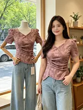 大きいサイズのデザイン染めTシャツ【短袖・夏用・ウエストシェイプ・ユニークなデザイン】