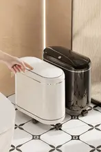 モバイル式 蓋付きゴミ箱【狭い隙間用・防臭・大容量・浴室・トイレ用】