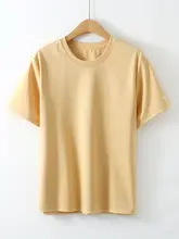 防水・汚れ防止・しわ防止！女性用 白色ラウンドネック短袖Tシャツ【夏用・ゆったりシンプルデザイン】