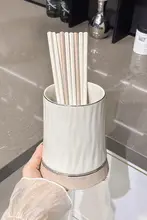 高級感のある陶器製箸立て【キッチン用・収納・水切り付き】