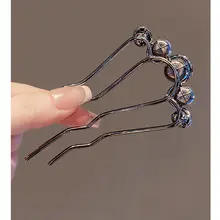 パール付きU字型アップスタイル用ヘアピン【四つ歯・ヘアクリップ】