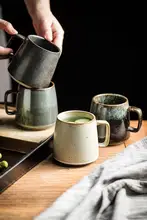 和風粗陶製マグカップ【家庭用・オフィス用・クリエイティブデザイン・コーヒー・紅茶用】