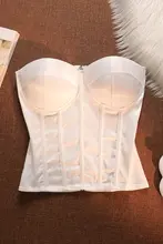 独特なデザインのボーンビスチェトップス【セクシー・ジッパー・フィット感あり・ショート丈・外出用】