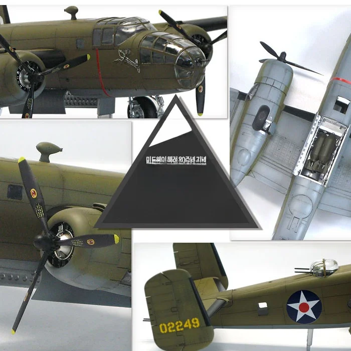 飛行機模型【アメリカ B25B爆撃機の組み立てキット】：1:48比例のリアルな戦時機体を再現する拼装モデル