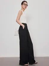 因由 エレガントな三酢酸製の黒いロングパンツ【フィット・カジュアル・女性用】