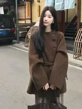 ブラウンダブルフェイスカシミアコート【秋冬用・ショートサイズ・高級感】