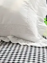 白全棉フリルレースクッションカバー【極上の柔らかさ・抱き枕用】（セットアップ対応）
