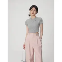 夏用シンプルな白色Tシャツ【短袖・スリムフィット・女性用】