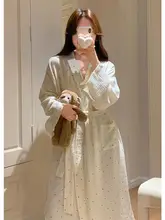 カラフルドット柄のロングバスローブ【コットン二重ガーゼ・ゆったりシルエット・膝下丈】