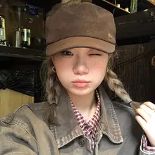 レトロスタイル ベレー帽【平頂・秋冬用・八角形・女性用】