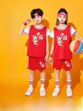子供用 バスケットボールウェア【国風・男女兼用・幼稚園・小学生用・トレーニング】（セットアップ対応）