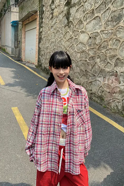 ORG Collection レディース長袖チェックシャツ【カジュアル・秋冬用】