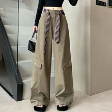 女性用工事服風ワイドパンツ【ストレート・フィット・カジュアル】