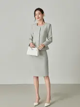 高級感ある小香風上着とタイトスカート【オフィス・ビジネスシーン対応】（セットアップ対応）