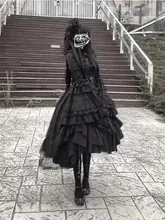 ゴシックスタイルのロリィタドレス【豪華なウエストベルト・姫袖・古典的なデザイン】