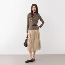 天然シルク使用のAラインスカート【透湿性・快適な着心地】