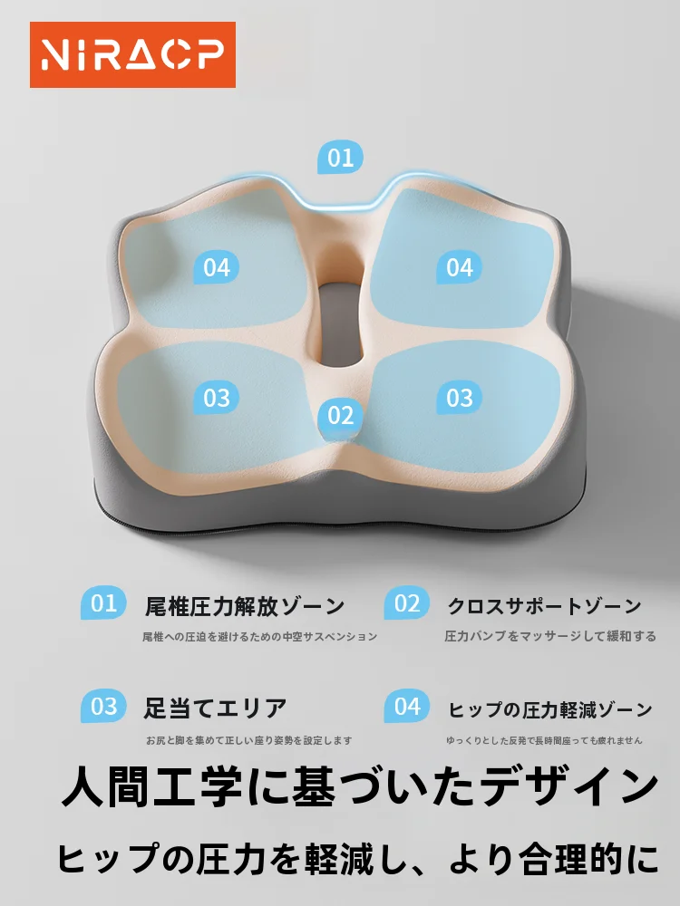 季節兼用車用シートクッション：厚手メモリーフォームで運転者と助手席の腰サポートを実現