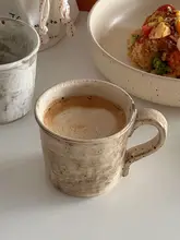 侘寂風景の手作りマグカップ【粗陶・上釉・朝食用】