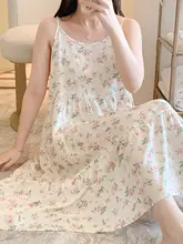フラワープリンテッドキャミソールパジャマ【コットンシルク・可愛い・優しいデザイン】