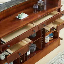 アメリカンスタイルの無垢材バー台テーブル【家庭用・オープン収納・カウンター兼用】