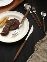 木製ハンドルのステーキカトラリー【ナイフ・フォーク・西洋料理用】