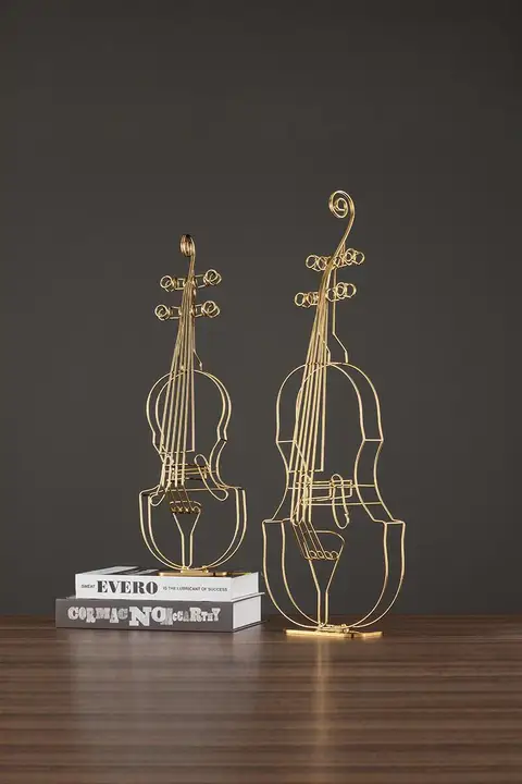 北欧風 シンプルな小提琴のインテリア飾り【創意音符デザイン・リビング用】