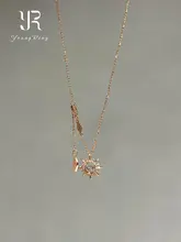 S925純銀製 超輝くスターサンフラワー ジルコニアネックレス【デリケート・クラス感・ロングネック】