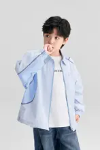 春用男児用コットン長袖シャツ【おしゃれなデザイン・軽快な着心地】