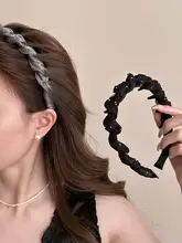 高級感のあるチュールラップヘアバンド【歯付き・滑り止め・スタイリッシュデザイン】
