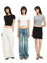 女性用正肩ショートスリーブTシャツ【ラウンドネック・伸縮性・フィット感・カジュアル・夏用】