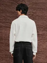 提花デザインの長袖フード付きスウェットシャツ【秋用】