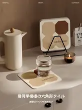 高級感あるレザー製 吸水コースター【テーブル用・厚手・熱絶縁】