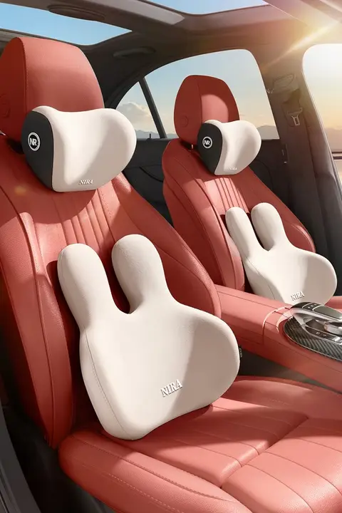 可愛いカートンデザインの腰用サポートクッション【車載用・疲れにくい・腰枕】