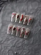 赤い液体バタフライネイルステッカー【立体浮彫・防水・ネイルデコレーション用】